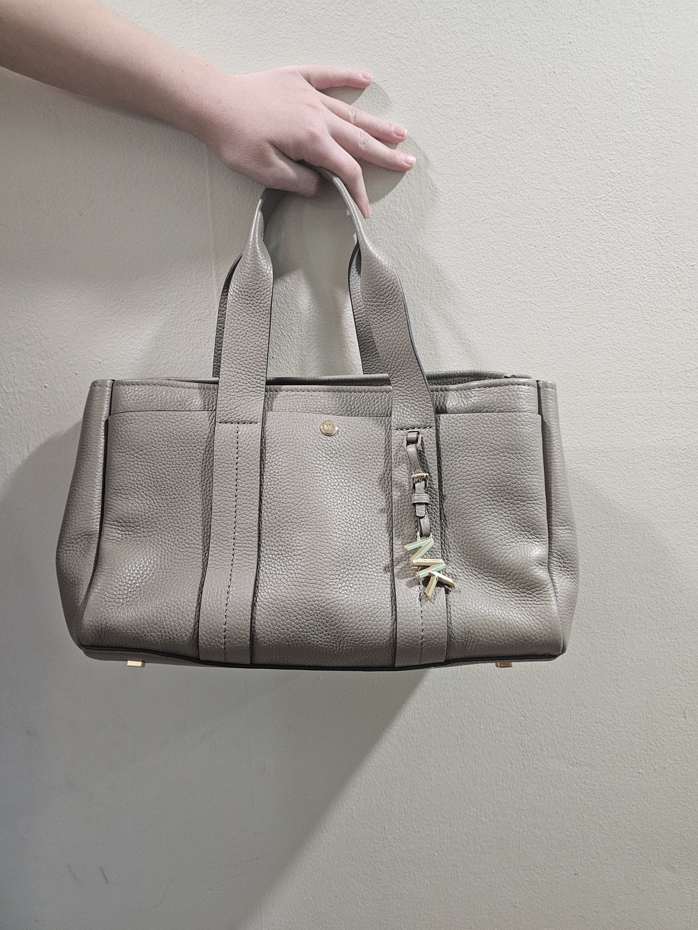 Michael Kors Pebbled Leather Tote in Taupe Gray